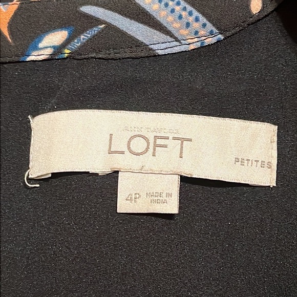 Loft PEACOCK SNOWBIRDS SHIRT DRESS Sz 4P 4 Petite EUC - Picture 11 of 13